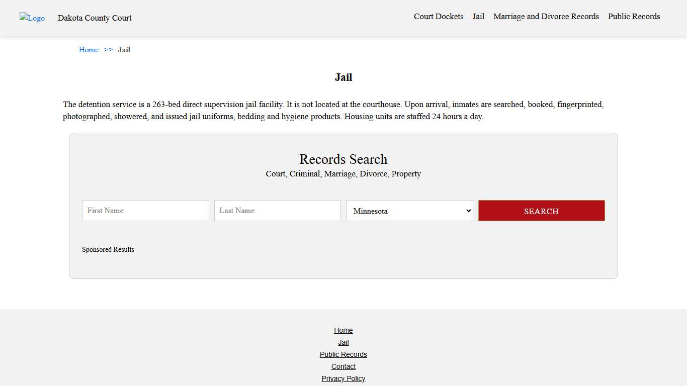 Jail Dakota County Court